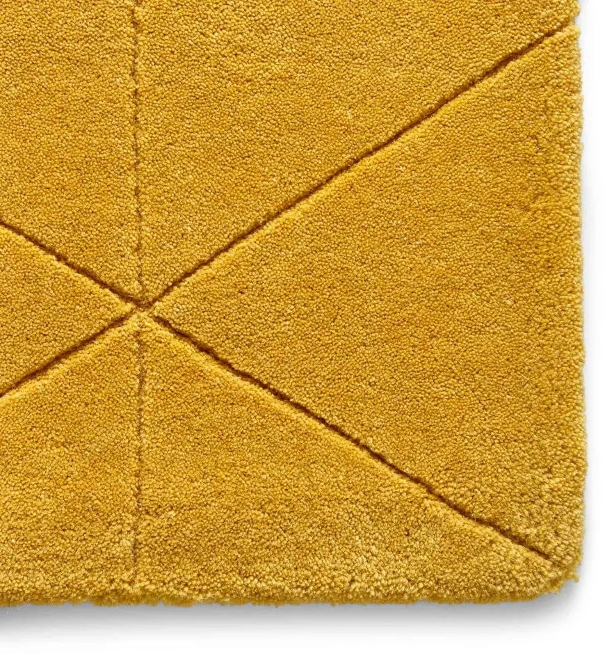 Tappeto di lana giallo senape , 150 x 230 cm Kasbah - Think Rugs