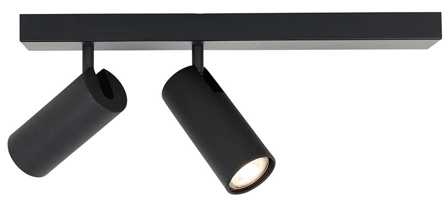 Faretto da soffitto moderno nero a 2 luci orientabili - Renna