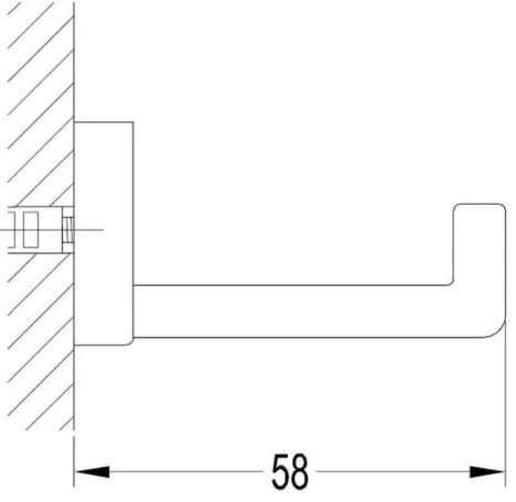 OMNIRES DA70110BL - Gancio a muro DARLING semi-opaco nero