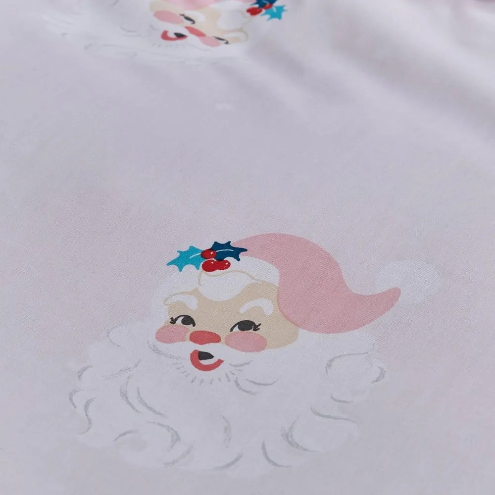 Set copripiumino e federa rosa per letto matrimoniale 200x200 cm Vintage Christmas Santa – Catherine Lansfield
