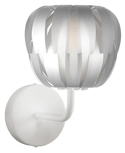 Lampada Da Parete Moderna 1 Luce Queen In Polilux Silver D19 Made In Italy
