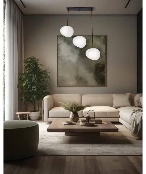 Lampadario a sospensione con filo STONES 3xE27/40W/230V