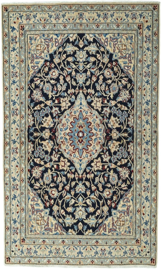 Nain Tappeto 170 x 100 Blu (Iran) Annodato A Mano