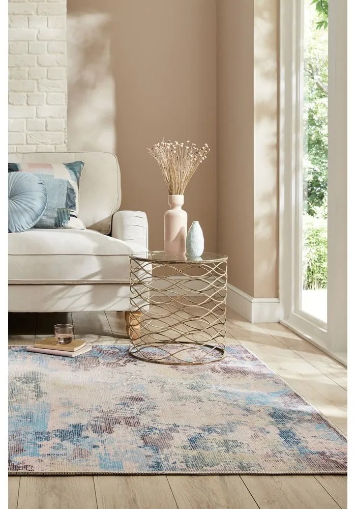 Tappeto lavabile blu-viola con fibre riciclate 120x170 cm Reid - Flair Rugs