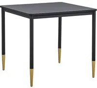 Tavolo da pranzo Piano in MDF Nero Tavolo da cucina quadrato 80 x 80 cm con gambe in metallo Stile glamour