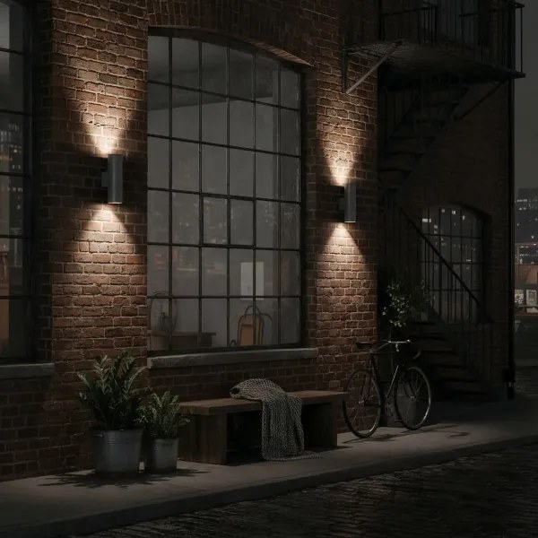 Ideal Lux - Applique da esterno GUN 2xGU10/35W/230V IP44 antracite