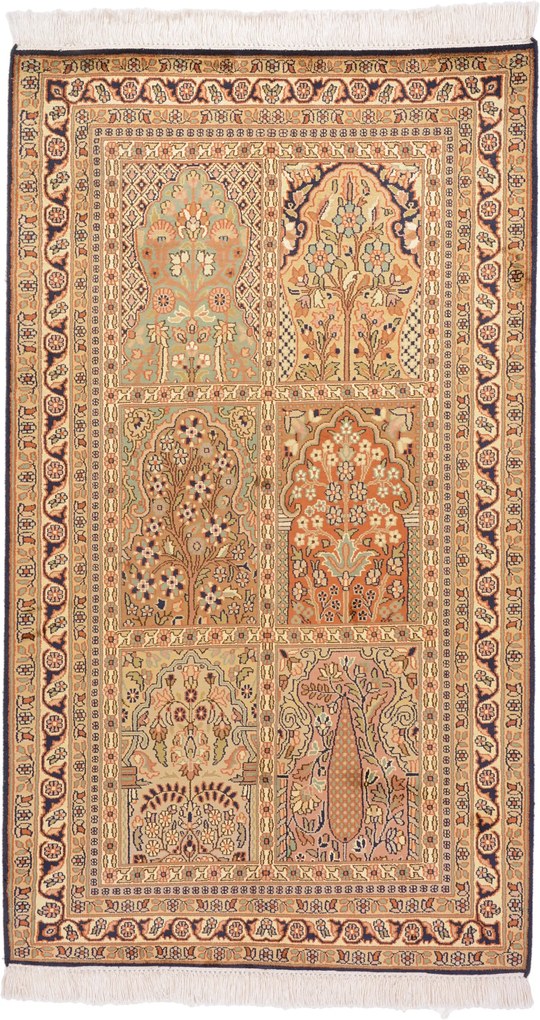 Cashmere Silk Tappeto 80 x 140 (Indian) Annodato A Mano
