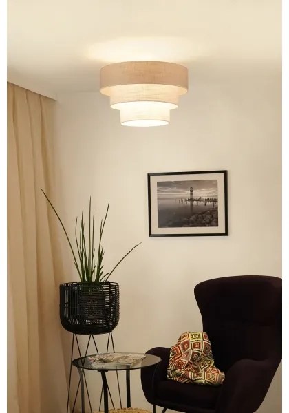 Brilagi - Lampadario a plafone ALASKA LUNETA 1xE27/15W/230V diametro 45 cm grigio/color crema