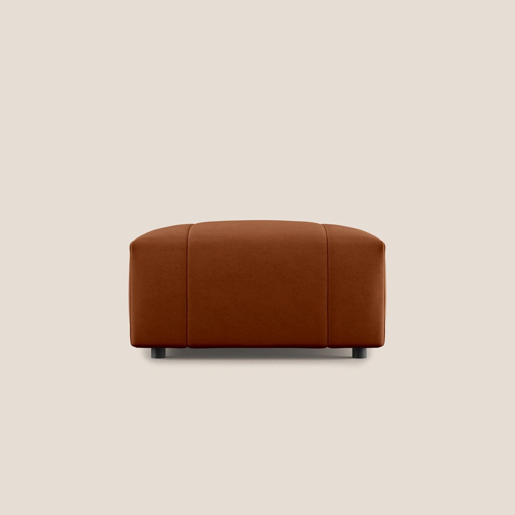 Giotto pouf in morbida microfibra effetto velluto impermeabile idrorepellente T09 ruggine