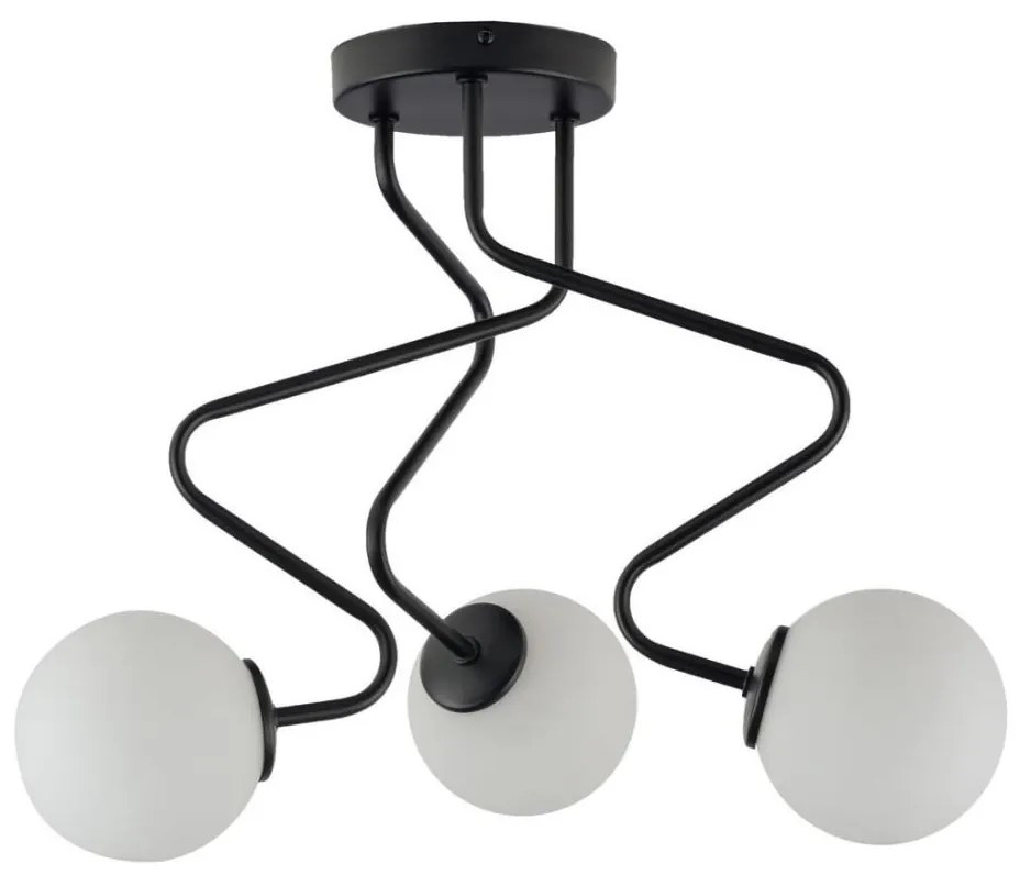 Lampadario a sospensione con supporto rigido ZIGZAG 3xG9/12W/230V nero