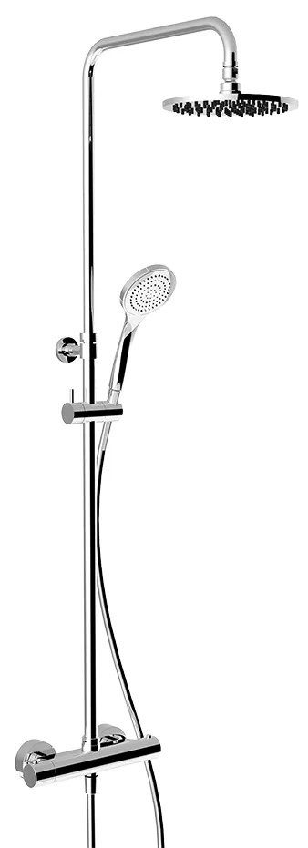 Colonna doccia con miscelatore termostatico soffione 20 cm deviatore automatico flessibile saliscendi e doccetta anticalcare 3jet cromo 35173 Gessi