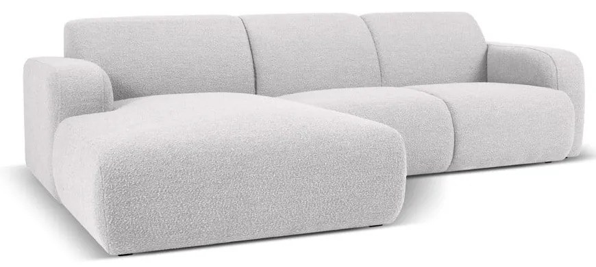 Divano angolare grigio chiaro in tessuto bouclé (angolo sinistro) Molino - Micadoni Home