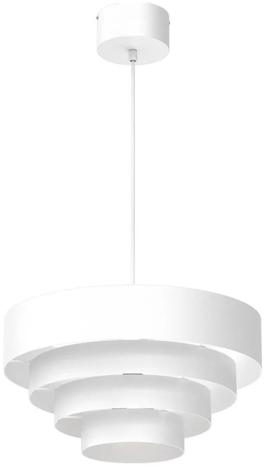 Lampadario a sospensione con filo RINGS 1xE27/15W/230V bianco