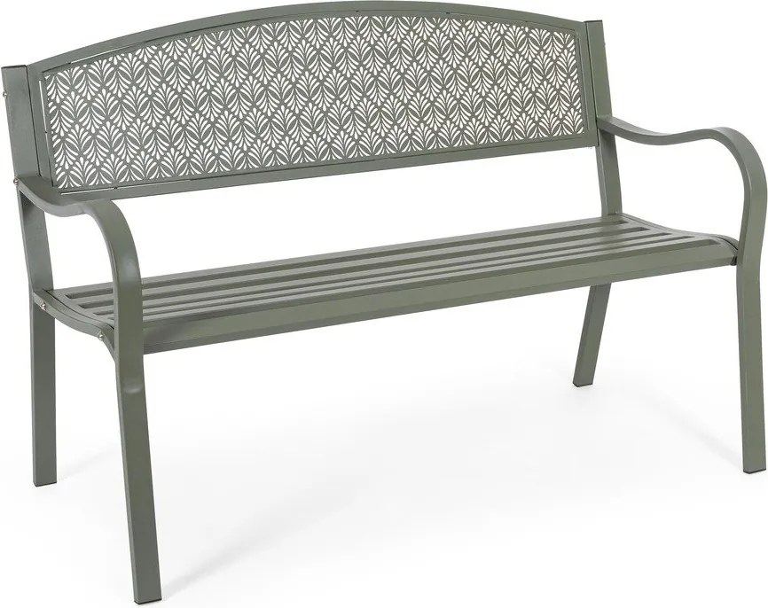 Panca da giardino color kaki in metallo Lizette – Bizzotto