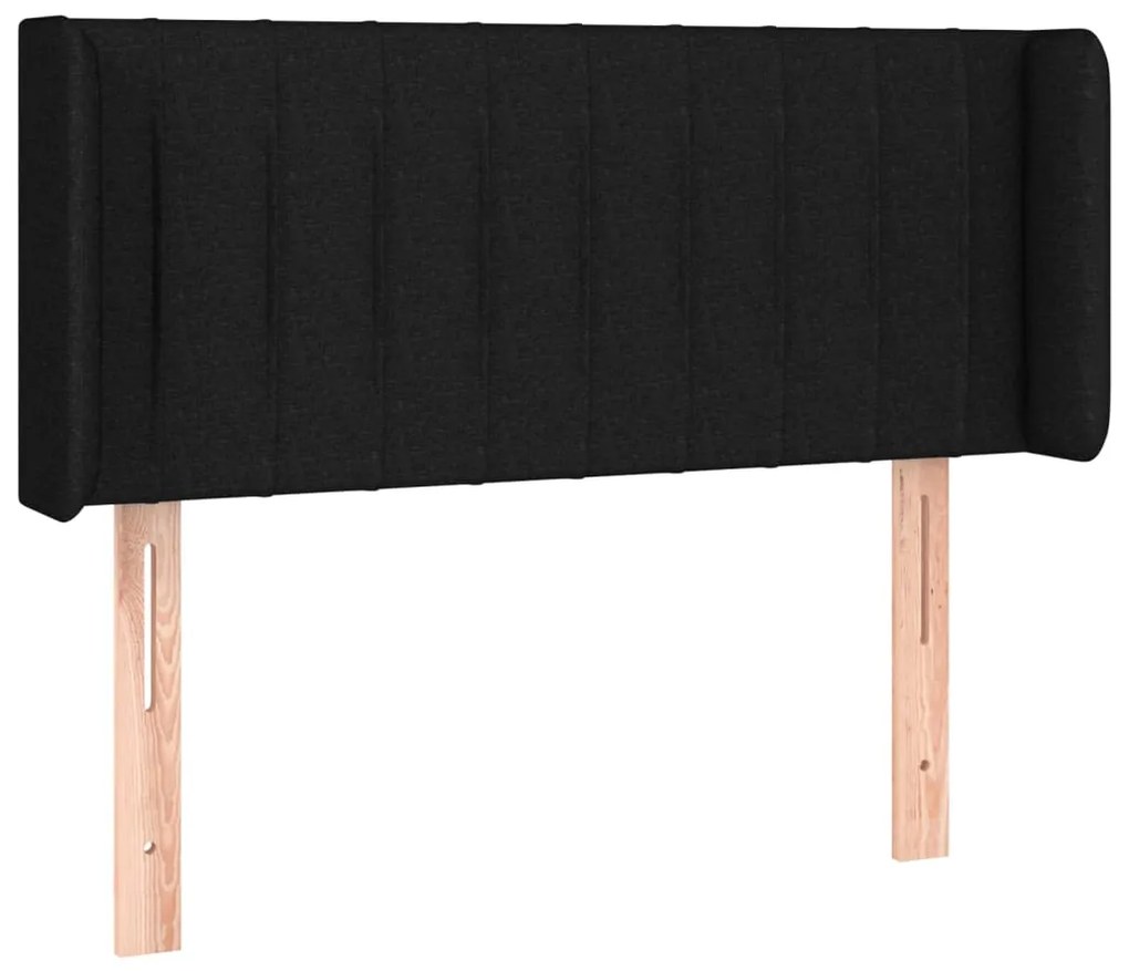 Testiera ad orecchio nera 93x16x78/88 cm in tessuto