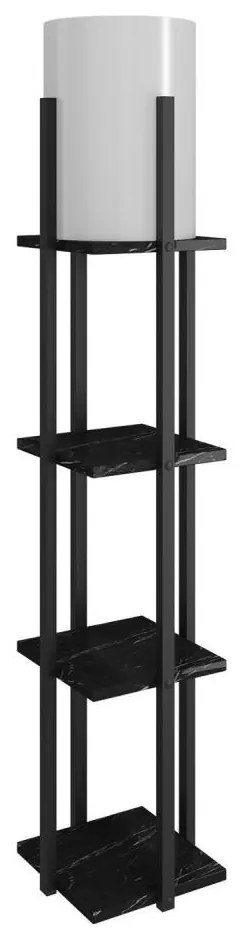 Lampada da terra con ripiani NORA 1xE27/40W/230V nero