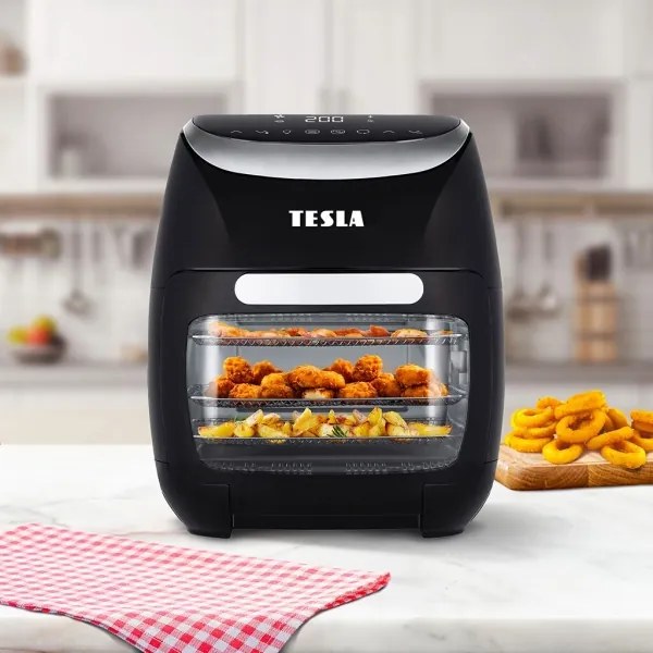 TESLA Electronics AirCook - Friggitrice digitale multifunzionale ad aria calda 11 l 2000W/230V