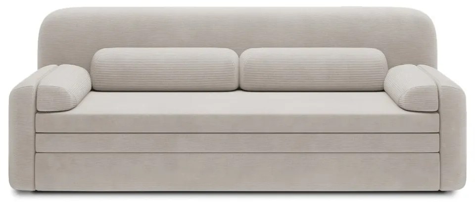 Divano beige allungabile/con contenitore e rivestimento in velluto a coste 236 cm Elioss – ELTAP