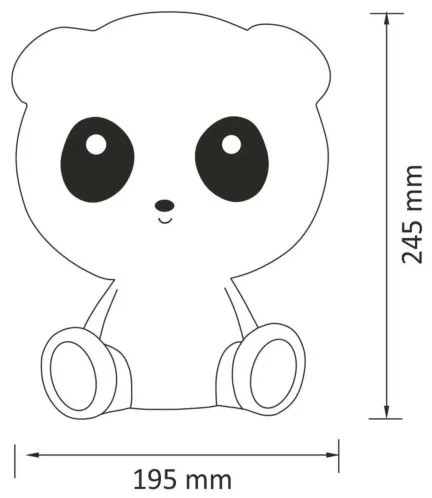 Lampada a LED dimmerabile per bambini PANDA LED/2,5W/3,7V 1200 mAh