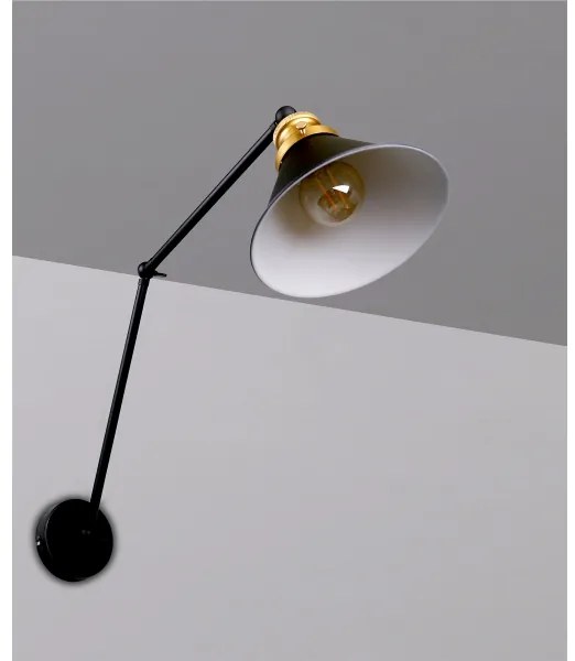 Applique FUNDO 1xE27/40W/230V nero/oro