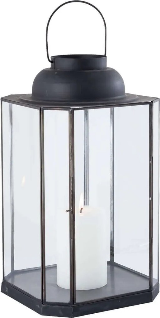 APOLLINE - lanterna in vetro e acciaio