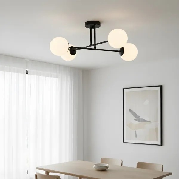 Brilagi - Plafoniera da soffitto MALIVA 4xE14/15W/230V nero/bianco