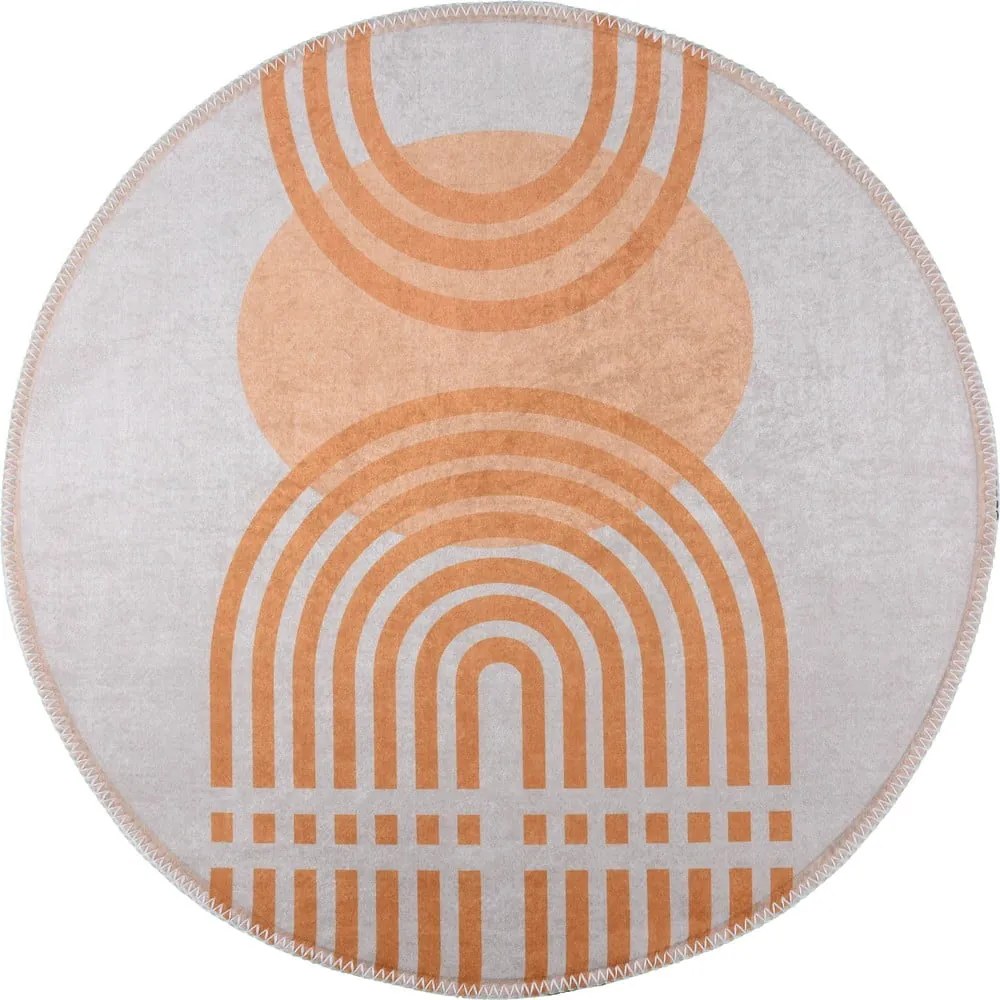 Tappeto rotondo giallo/grigio ø 100 cm - Vitaus