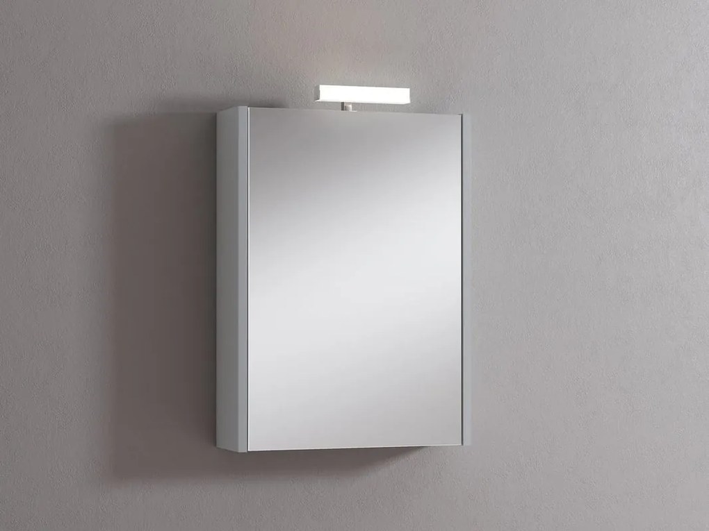 Pensile con luce Akira laccato lucido grigio chiaro L 51.5 x H 70 x P 15.5 cm