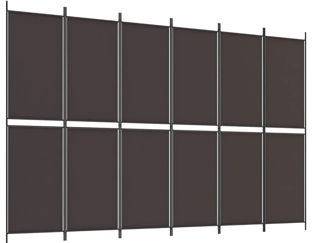 Divisorio a 6 pannelli marrone 300x200 cm in tessuto