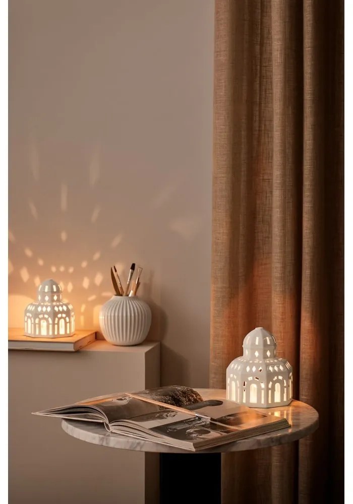 Portacandele natalizio in ceramica bianca Lighthouse, ø 12 cm Urbania Lighthouse Glassalen - Kähler Design