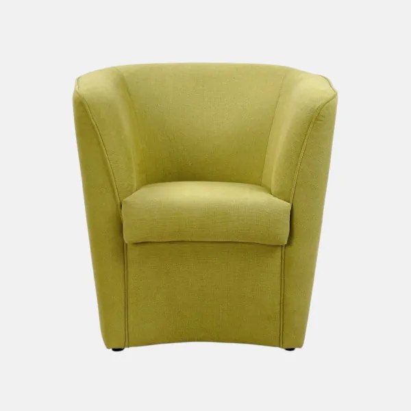 Poltrona moderna Verde in tessuto antimacchia imbottita