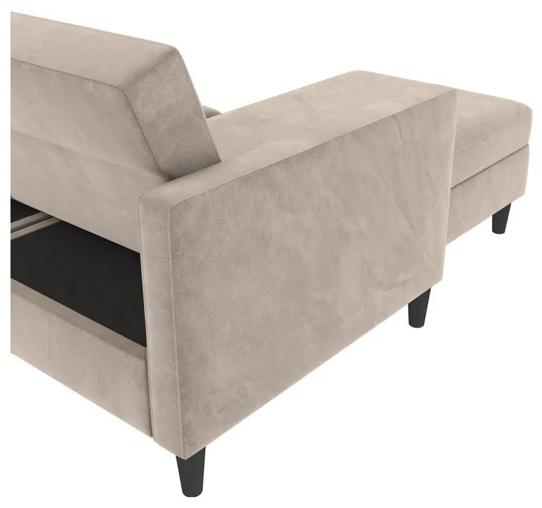 Divano angolare beige in velluto Hartford - Støraa