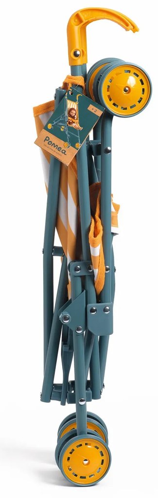 Pomea - Passeggino pieghevole a strisce gialle - 54 cm