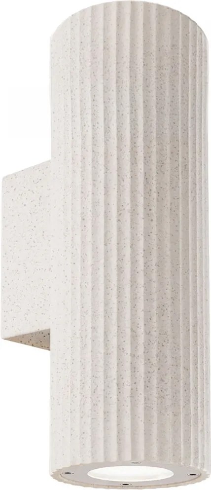 Applique Cilindrica in Cemento Chiaro Rigato GU10 IP65 - NOVILUMIO