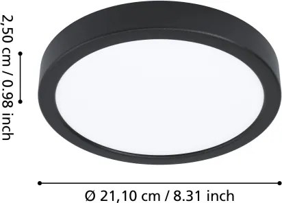 Eglo 901325 - Plafoniera LED per bagno FUEVA LED/11,5W/230V Ø21,1cm IP44 nero