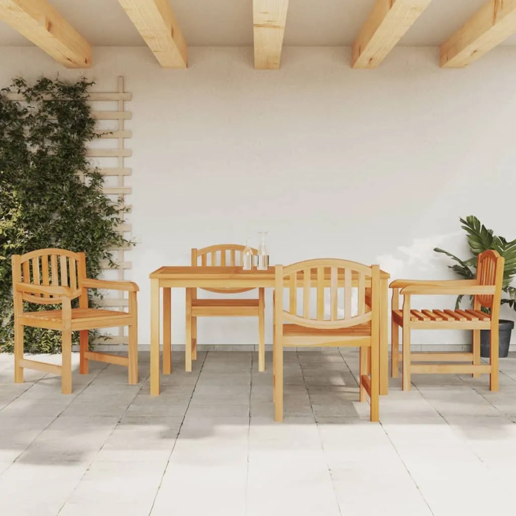 Set da pranzo per giardino 5 pz in legno massello di teak