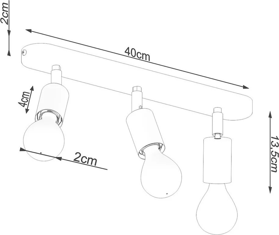 Plafoniera nera in metallo ø 6 cm Brando – Sollux