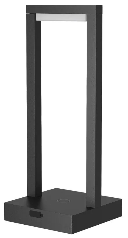Lampada da Tavolo Ricaricabile 2.2W, IP54 CCT, Serie VELA - Nera Colore del corpo Nero