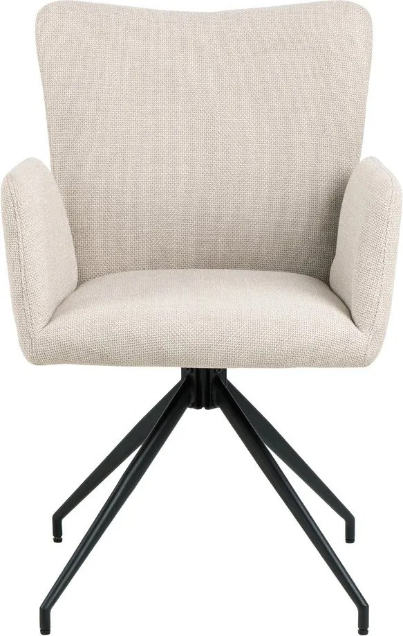 Set di sedie da pranzo beige in imbottito con braccioli 2 pz Laura – Actona