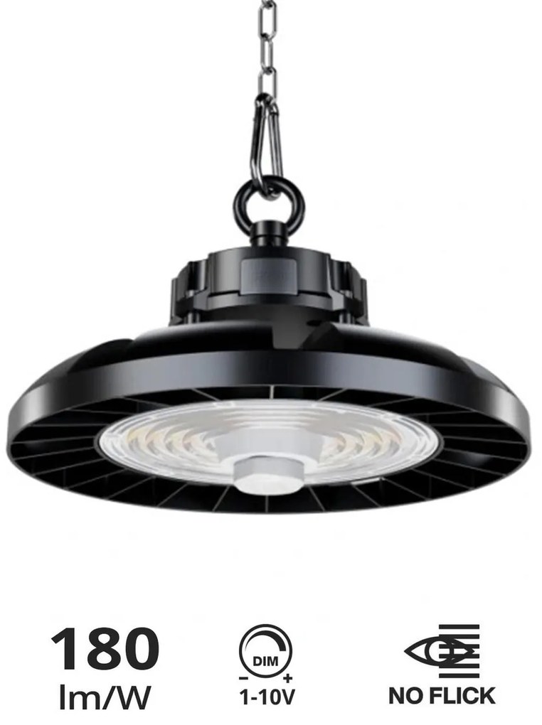 Campana LED 200W IP65 180lm/W No Flickering 1-10V con driver Philips Colore Bianco Freddo 6.000K