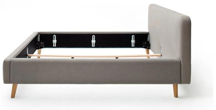 Letto matrimoniale imbottito grigio tortora rete non inclusa 180x200 cm Mattis – Meise Möbel