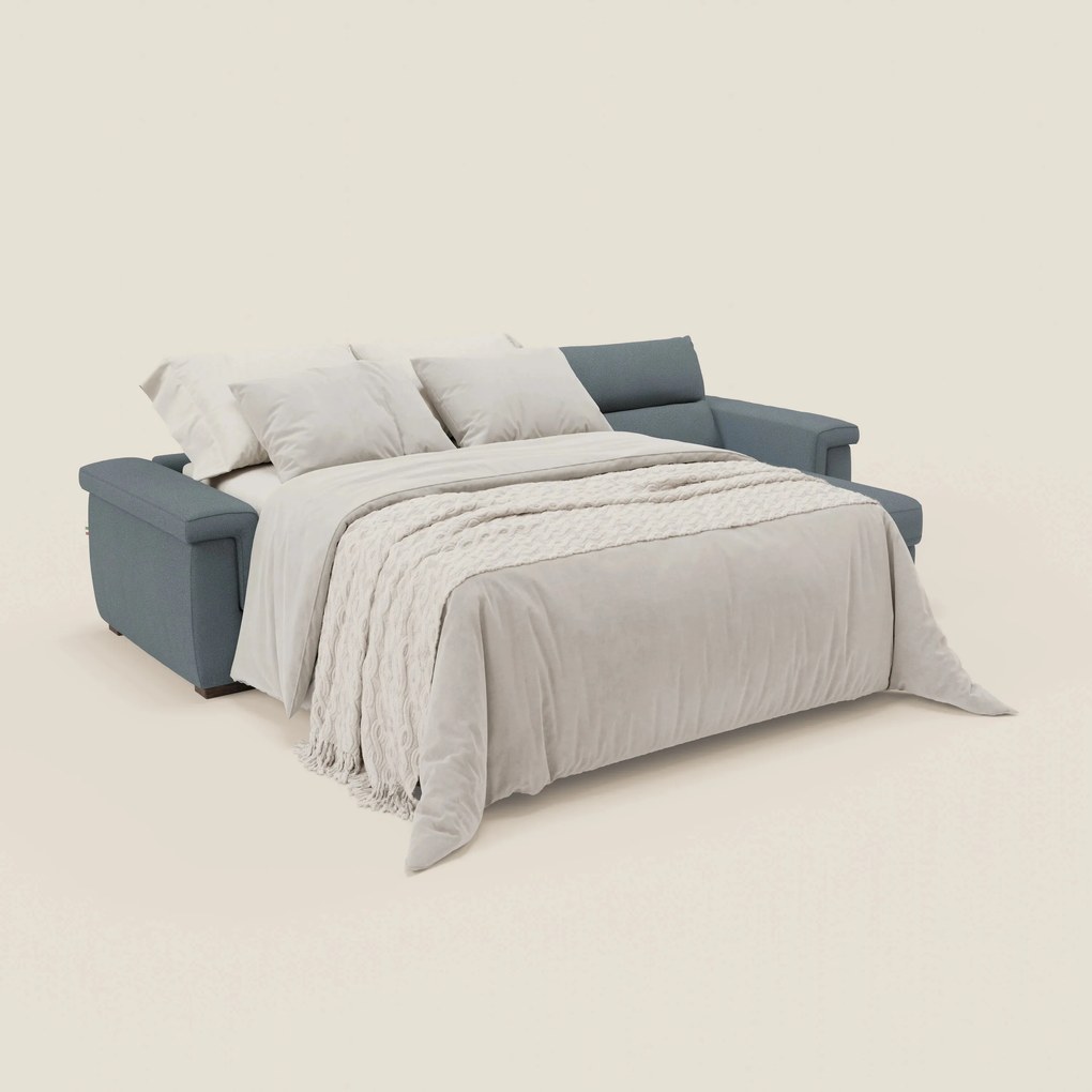 Magnolia divano letto angolare con Penisola Contenitore - Materasso H18 cm in tessuto smacchiabile T05 carta da zucchero