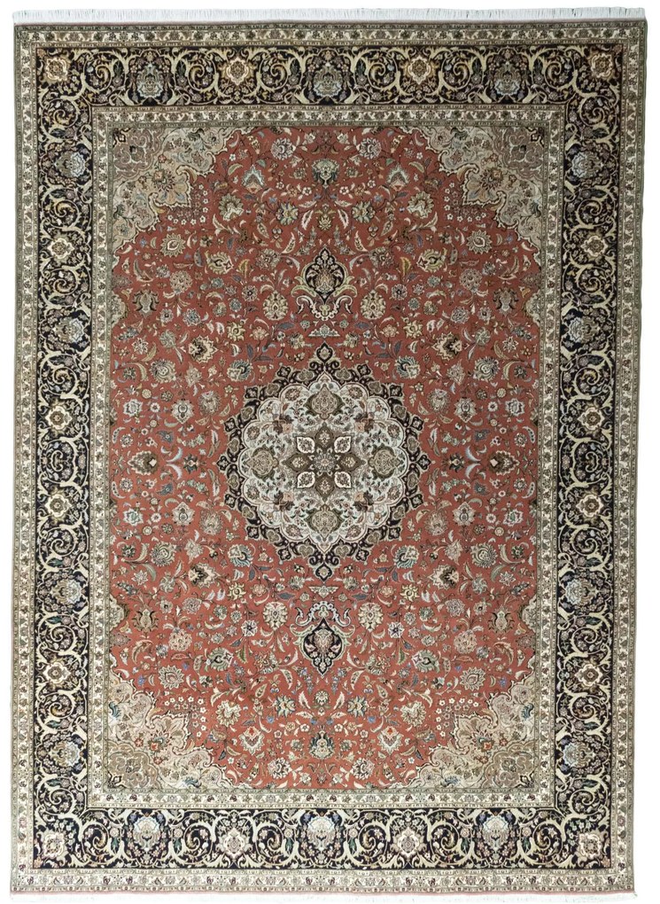 Tabriz Tappeto 250 x 350 Rosso (Iran) Annodato A Mano