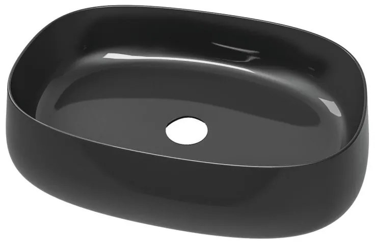 Lavabo da appoggio Paddle rettangolare in ceramica L 60 x H 40 x P 40 cm nero