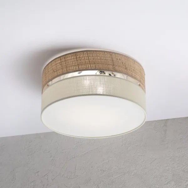 Plafoniera SIRJA DOUBLE BOHO 2xE14/15W/230V Ø 35 cm beige/crema