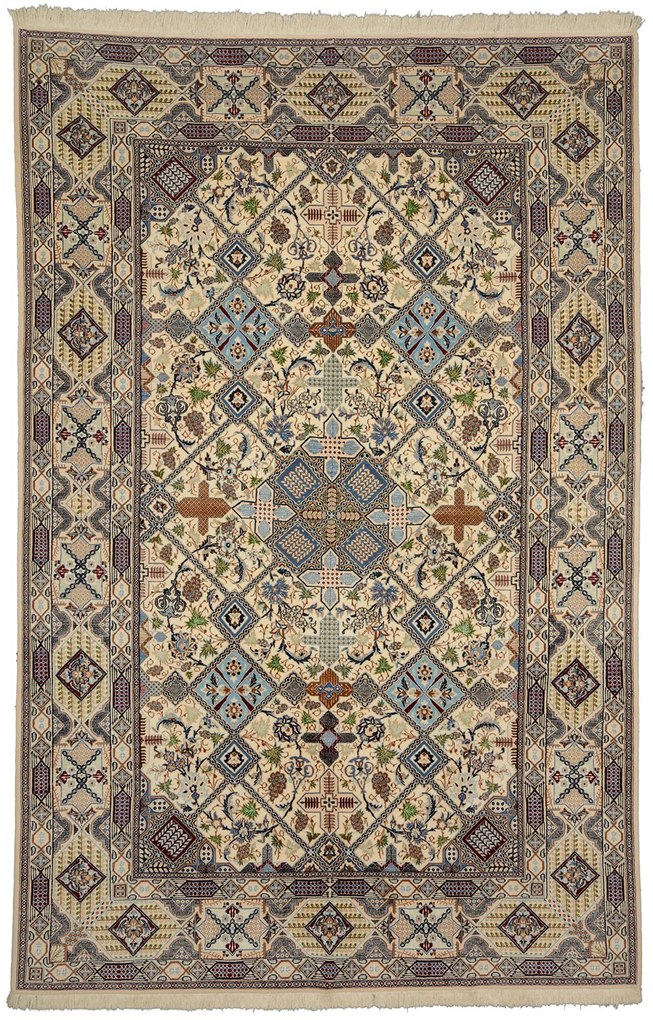Nain Tappeto persiano 210 x 330 Beige (Iran) Annodato A Mano