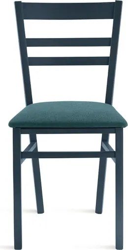 Sedia imbottita in tessuto Blu e sruttura in legno HOLLY 2 sedie