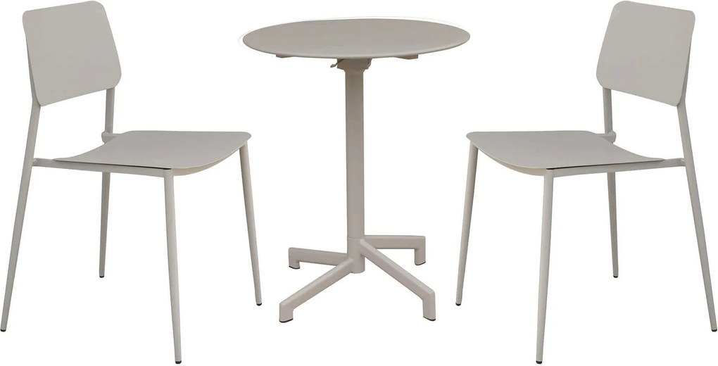 OPERA - set tavolo in metallo cm Ø 60 x 74 h con 2 sedie Viper