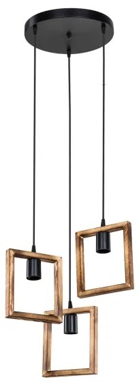 Zuma Line ASZ.1678 - Lampadario a sospensione con filo ATRIA 3xE27/20W/230V pino/nero