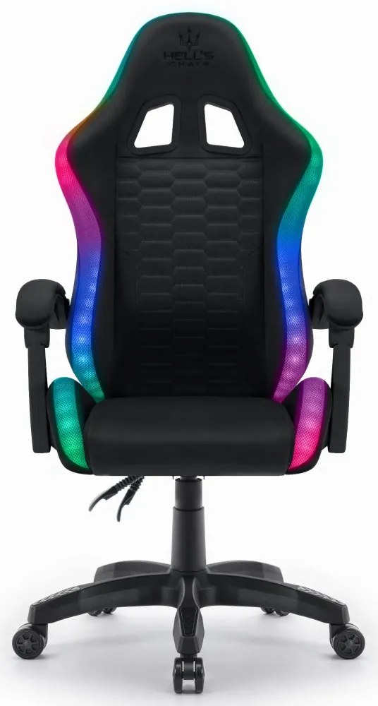 Sedia da gioco HC-1000 Tessuto nero LED RGB